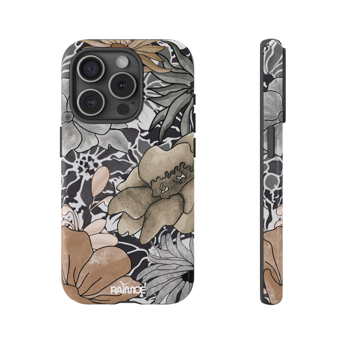 ラスティックフローラル - iPhone タフケース (光沢)