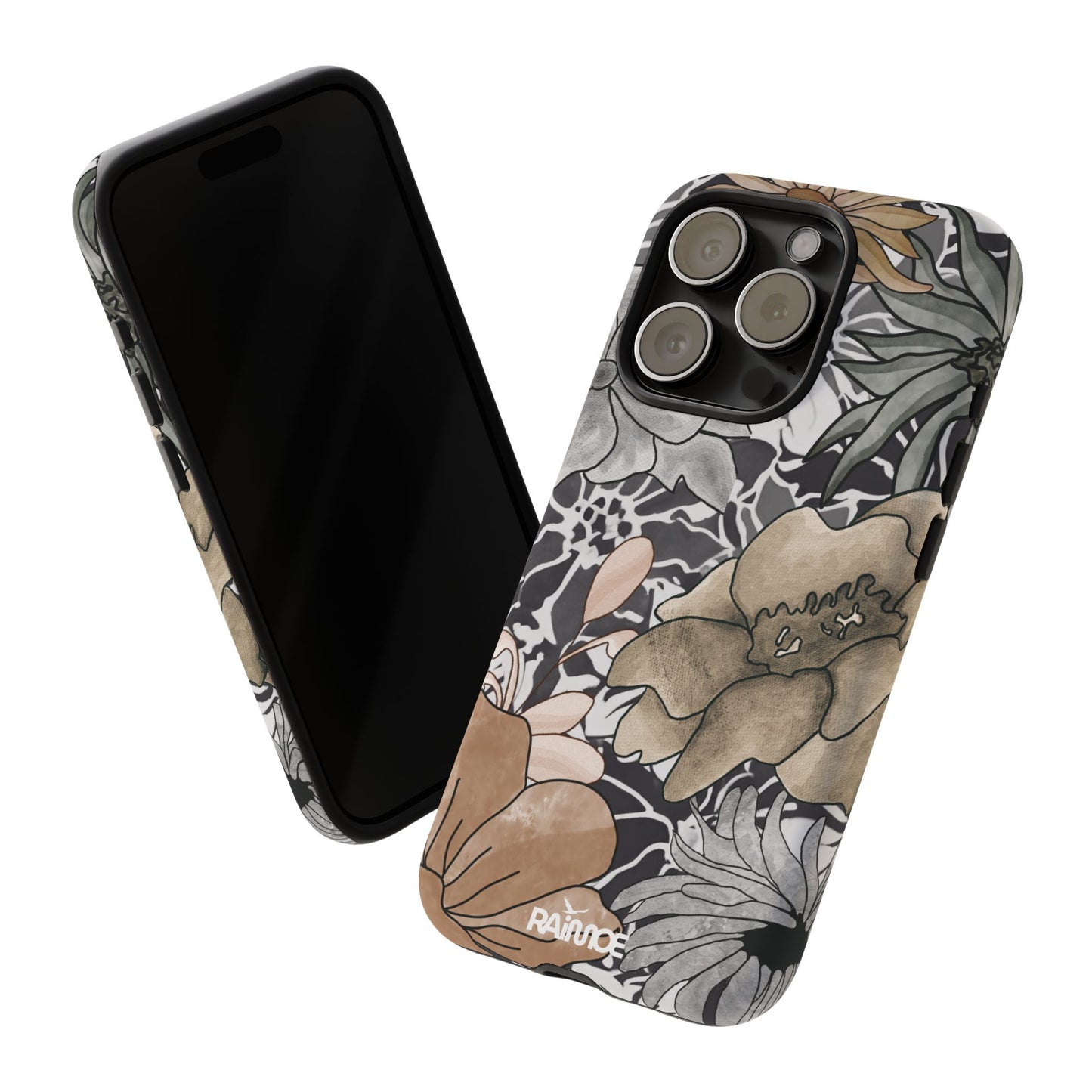 Funda rígida para iPhone (mate) con diseño floral rústico