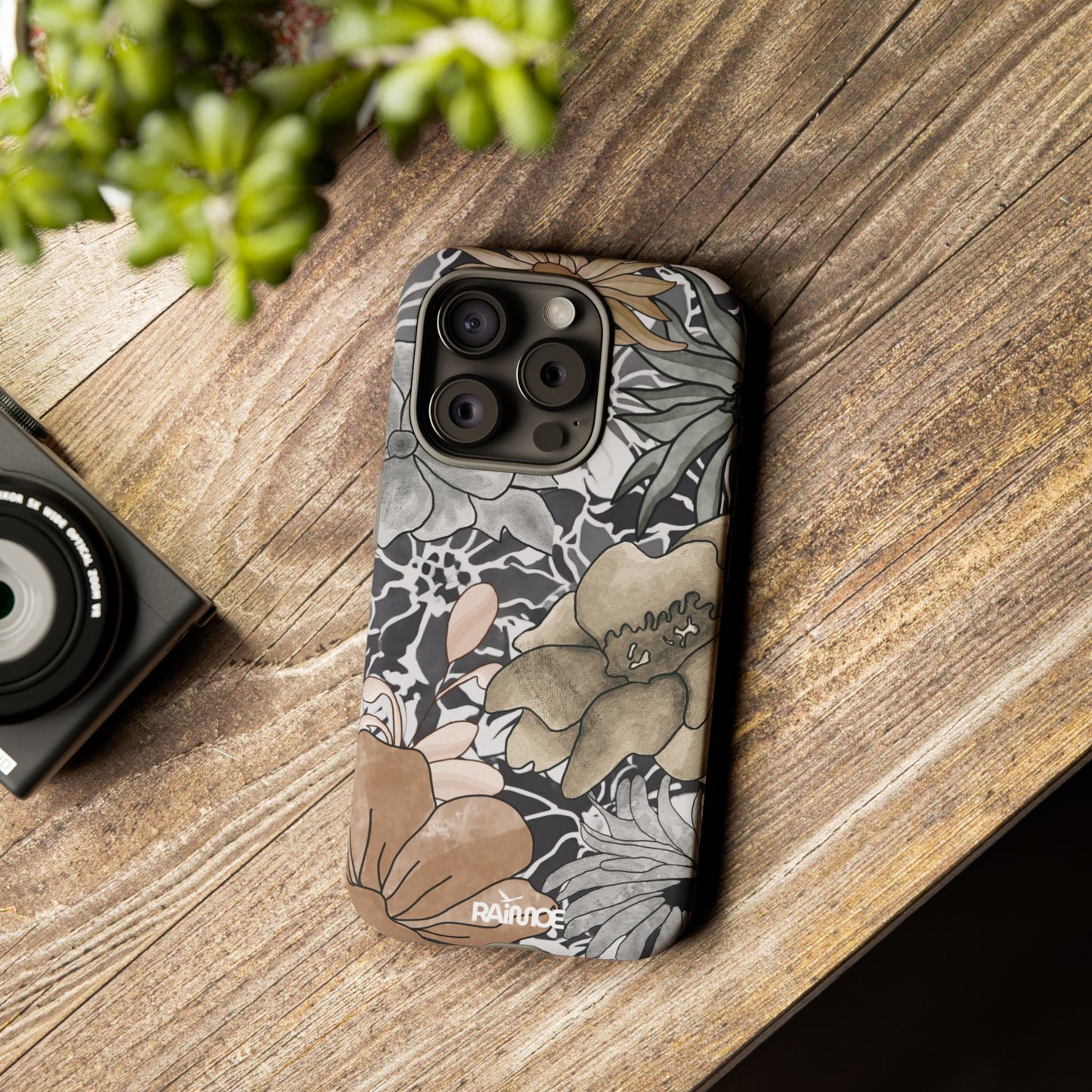 Funda rígida para iPhone (mate) con diseño floral rústico