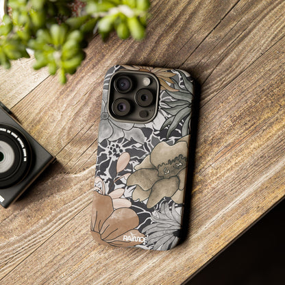 Funda rígida para iPhone (mate) con diseño floral rústico
