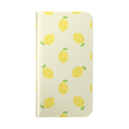 Funda con tapa para iPhone "Locura de limón"