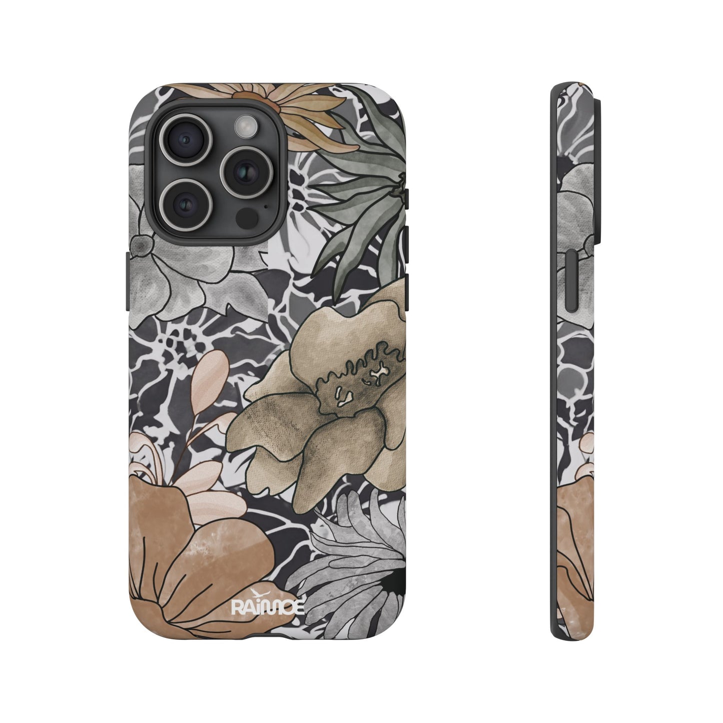 Funda rígida para iPhone (mate) con diseño floral rústico