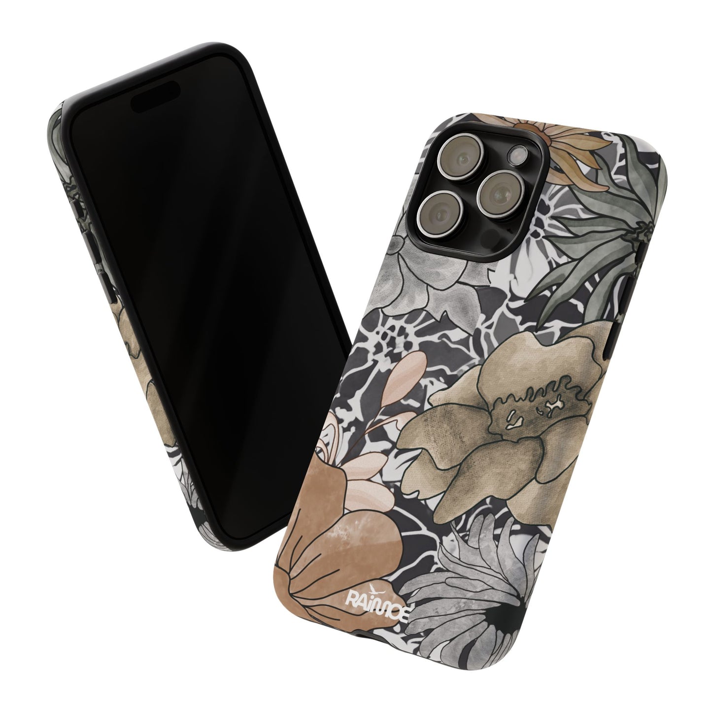 Funda rígida para iPhone (mate) con diseño floral rústico