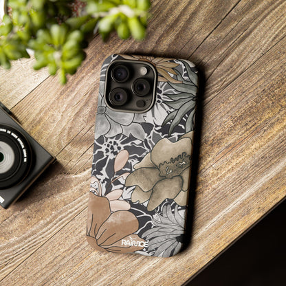 Funda rígida para iPhone (mate) con diseño floral rústico