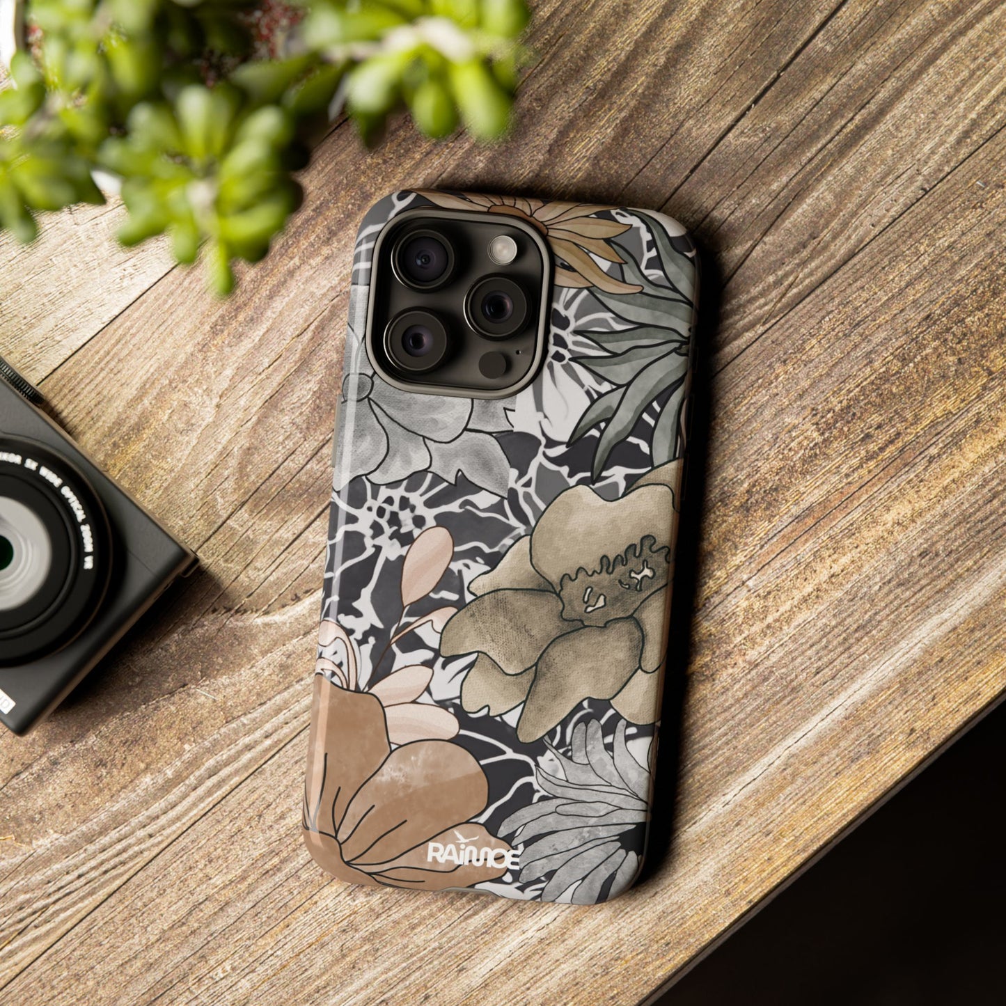 ラスティックフローラル - iPhone タフケース (光沢)