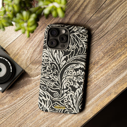Funda resistente para iPhone (mate) con diseño de hoja de trazo
