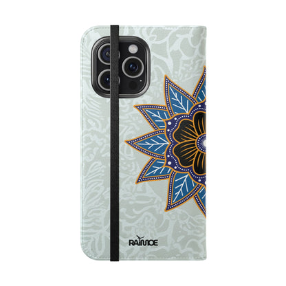 Blue Bloom - Funda con tapa para iPhone