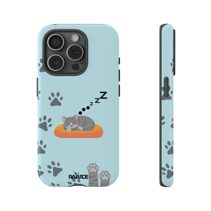 Snoozy Kitty - Funda resistente para iPhone (brillante)