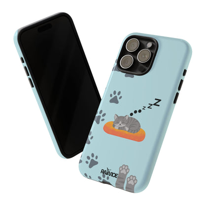 Snoozy Kitty - Funda resistente para iPhone (brillante)