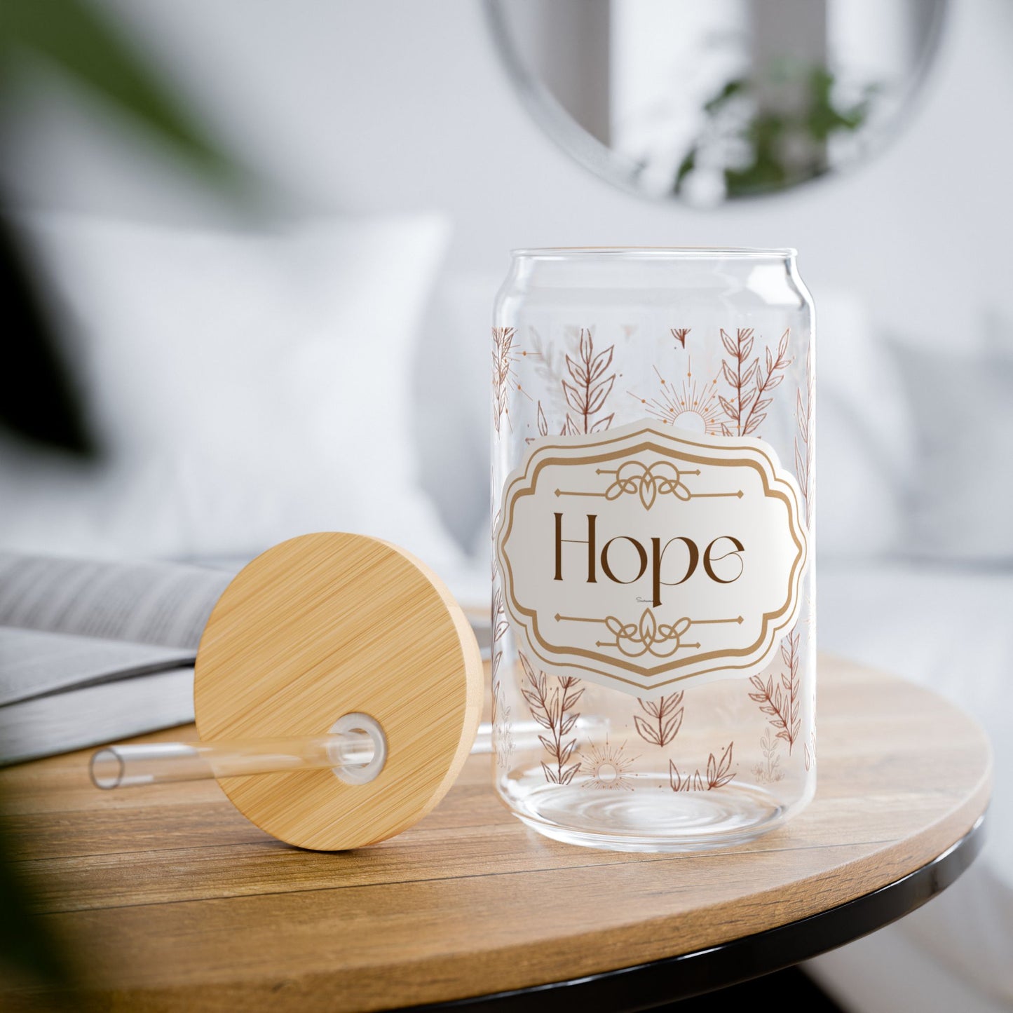 Hope Sipper Glass Cup with Lid - 16oz