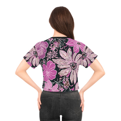 Camiseta corta índigo para mujer