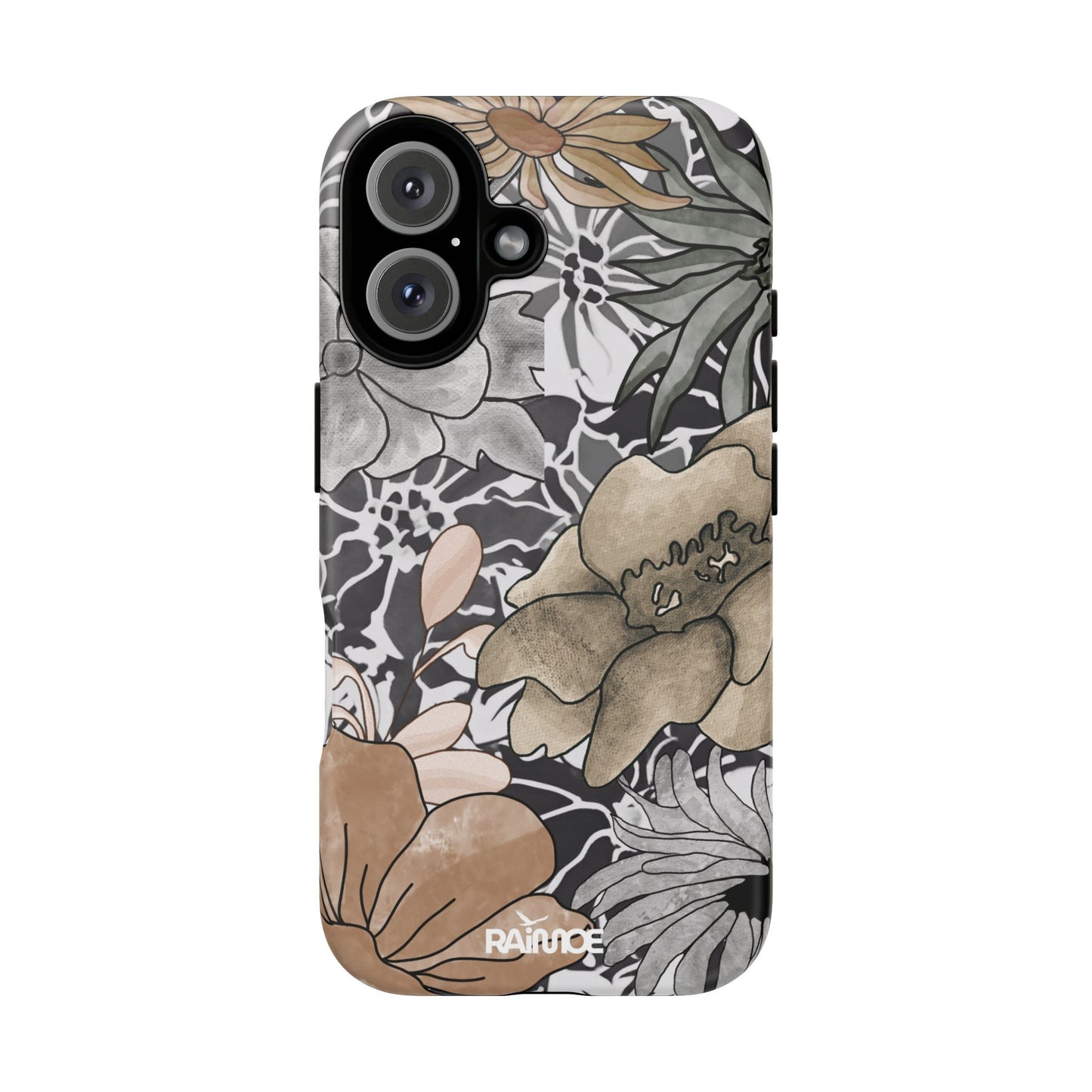 Funda rígida para iPhone (mate) con diseño floral rústico