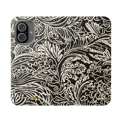 Funda con tapa para iPhone con diseño de hoja