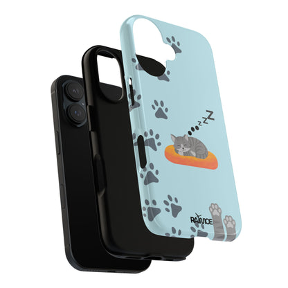 Snoozy Kitty - Funda resistente para iPhone (brillante)