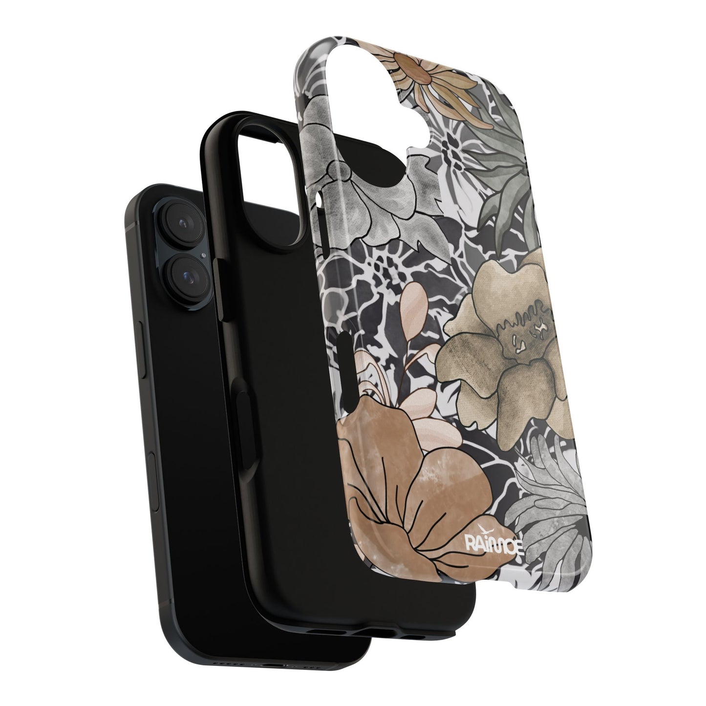 ラスティックフローラル - iPhone タフケース (光沢)