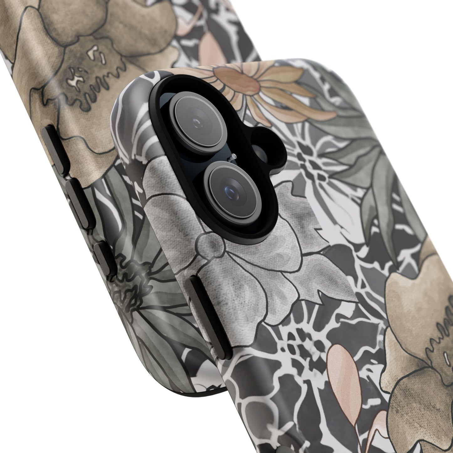 Funda rígida para iPhone (mate) con diseño floral rústico