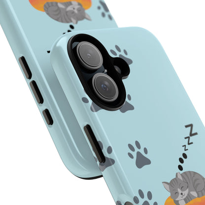 Snoozy Kitty - Funda resistente para iPhone (brillante)