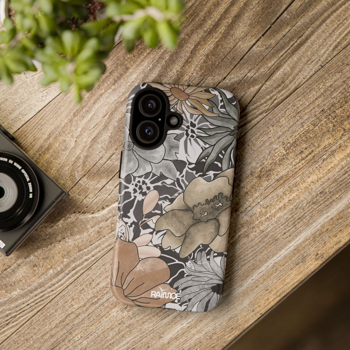 Funda rígida para iPhone (mate) con diseño floral rústico