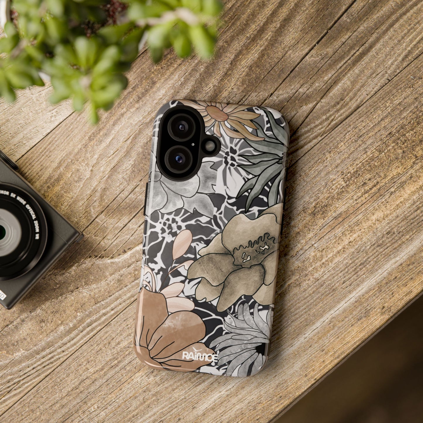 ラスティックフローラル - iPhone タフケース (光沢)