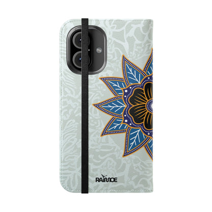 Blue Bloom - Funda con tapa para iPhone
