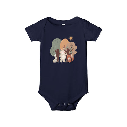 Woodland Animal Short-Sleeve Bodysuit