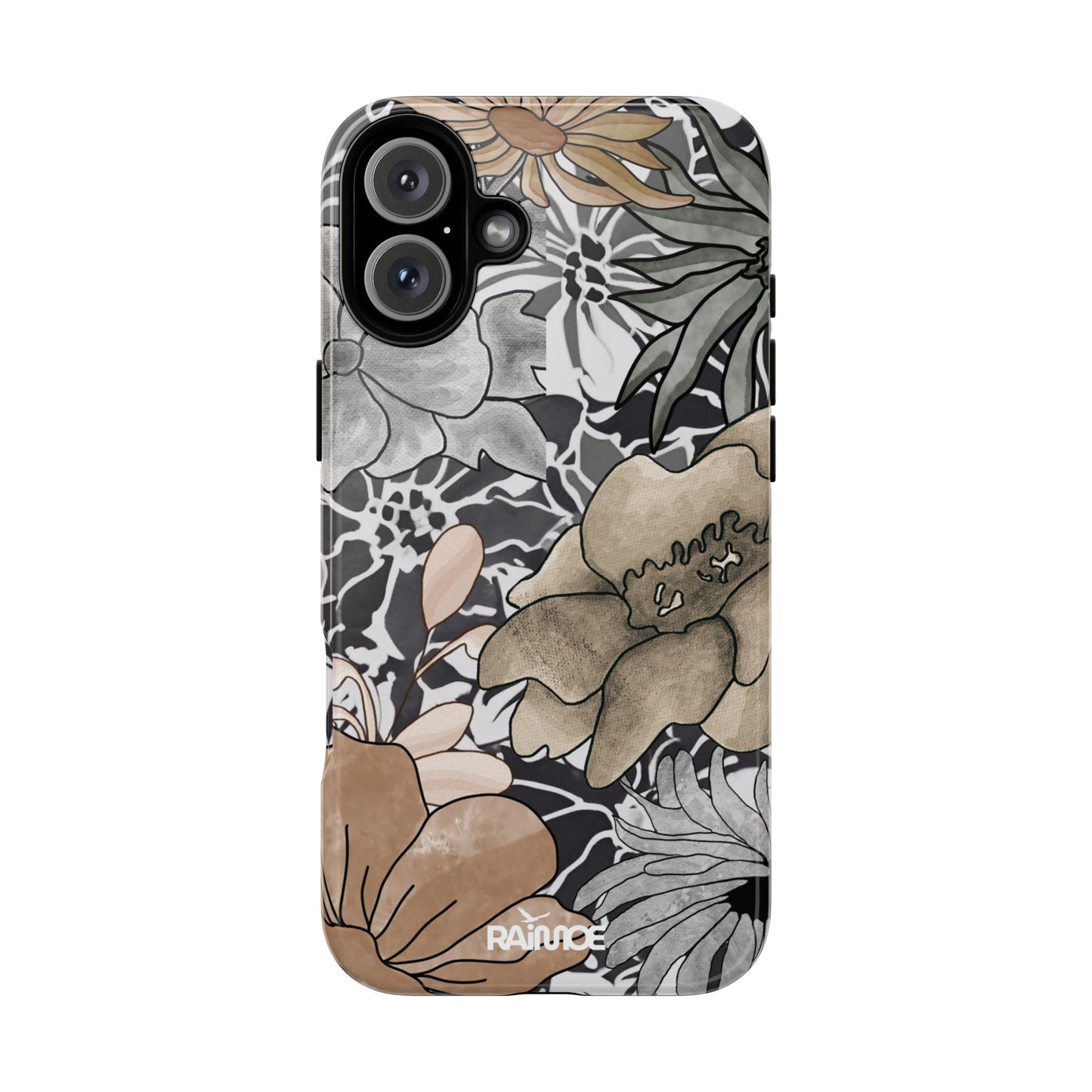 ラスティックフローラル - iPhone タフケース (光沢)