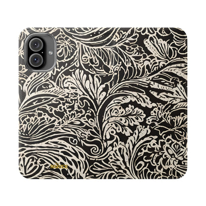 Funda con tapa para iPhone con diseño de hoja
