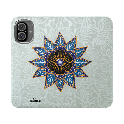 Blue Bloom - Funda con tapa para iPhone