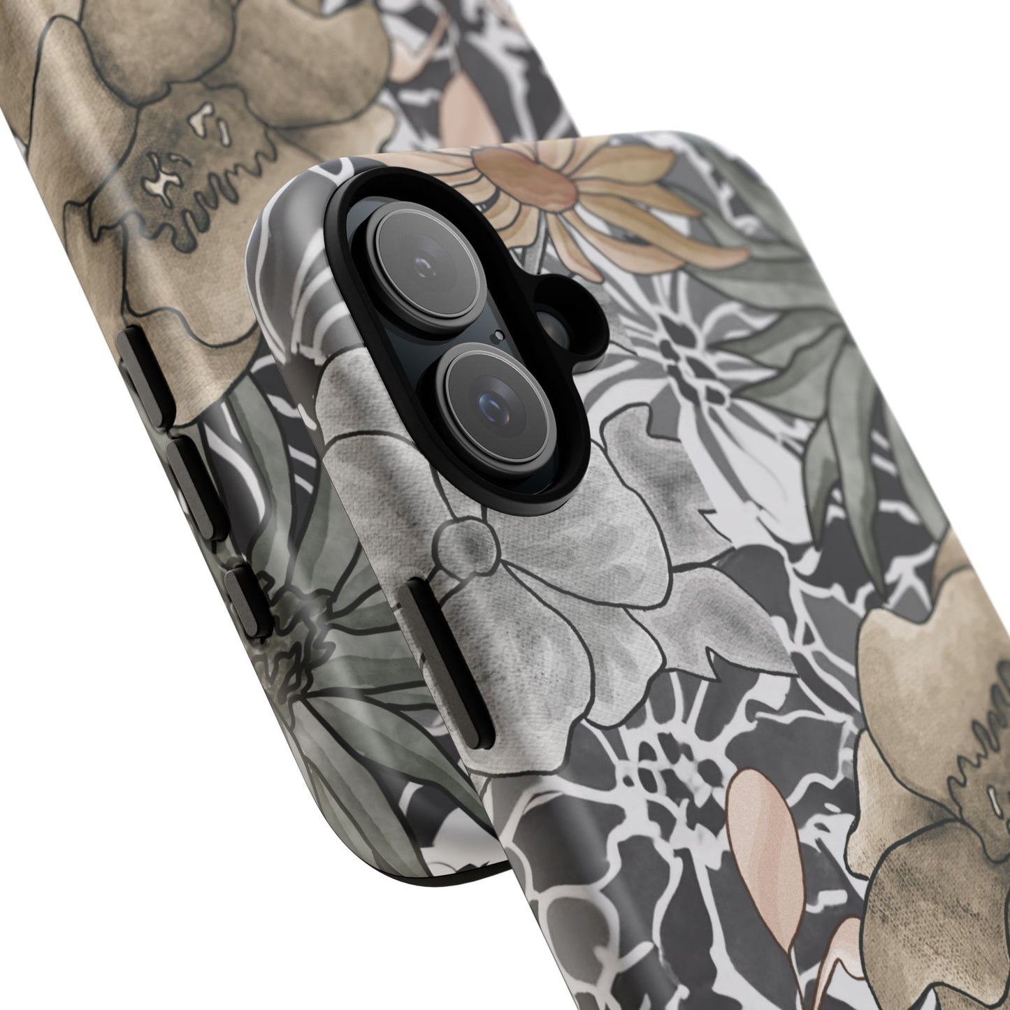 Funda rígida para iPhone (mate) con diseño floral rústico