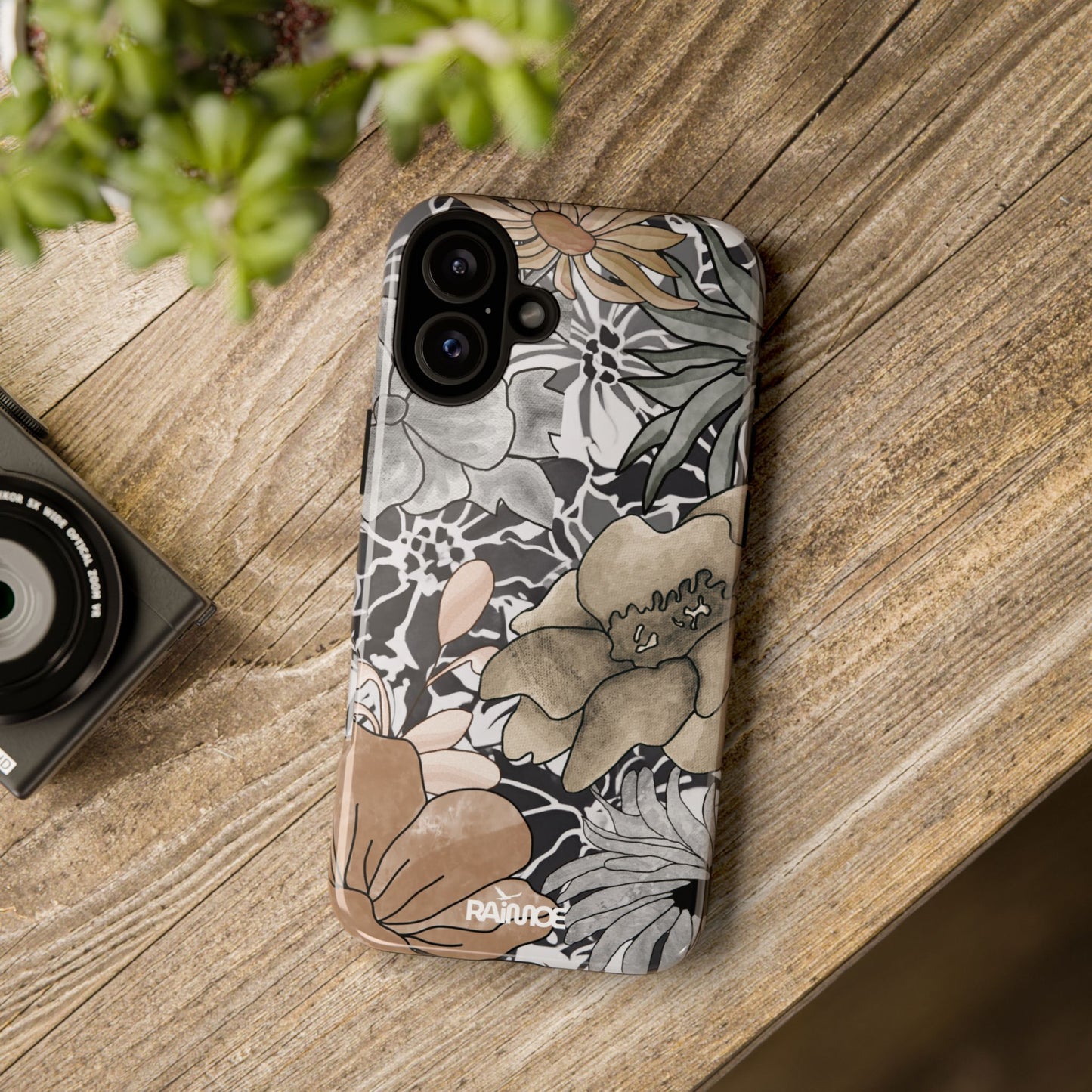 ラスティックフローラル - iPhone タフケース (光沢)