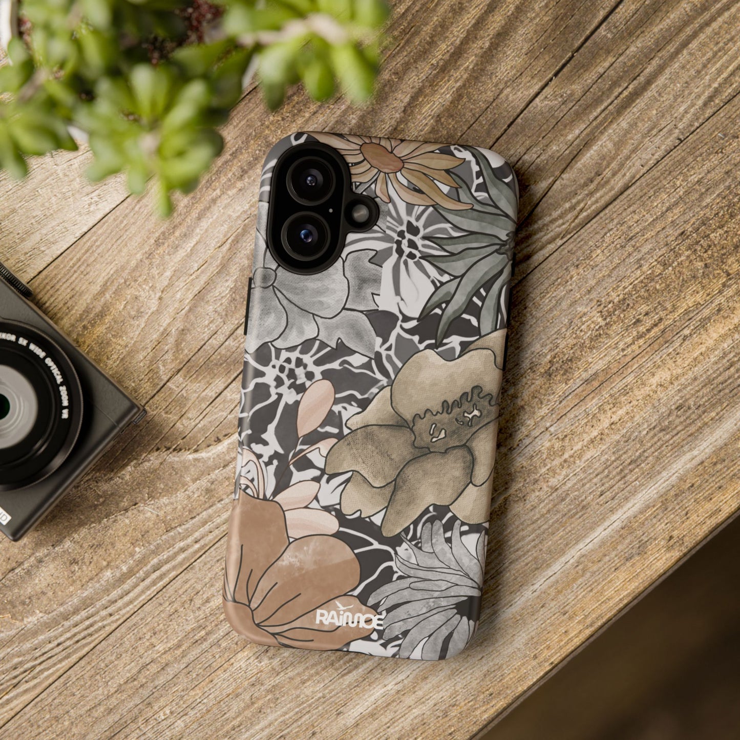 Funda rígida para iPhone (mate) con diseño floral rústico