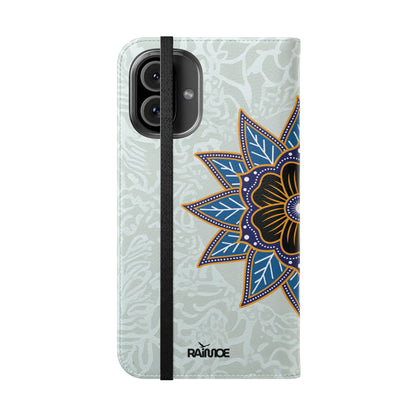 Blue Bloom - Funda con tapa para iPhone