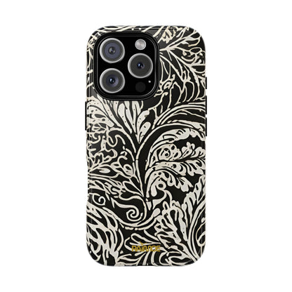 Funda resistente para iPhone (brillante) con diseño de hoja de arce