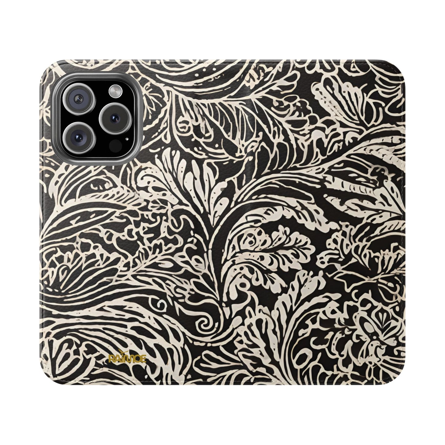 Funda con tapa para iPhone con diseño de hoja