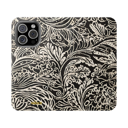 Funda con tapa para iPhone con diseño de hoja