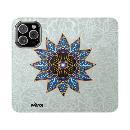 Blue Bloom - Funda con tapa para iPhone