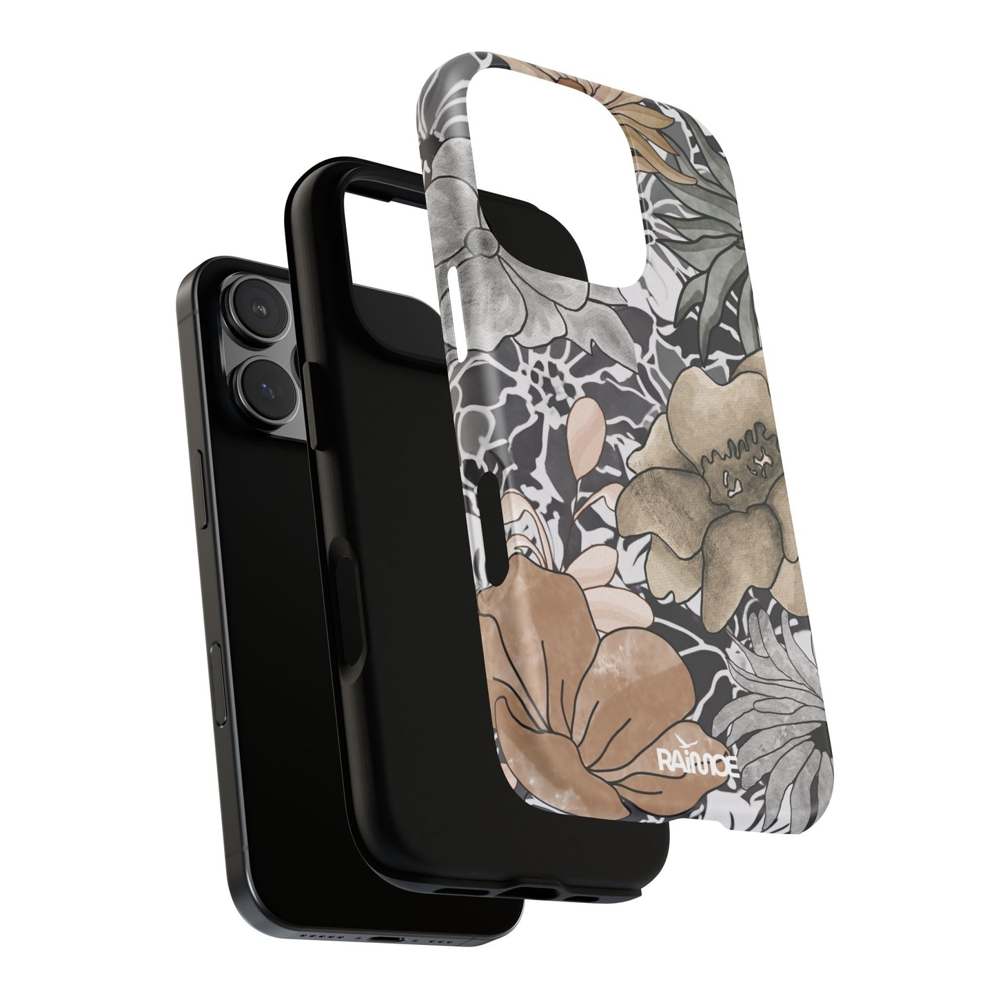 Funda rígida para iPhone (mate) con diseño floral rústico