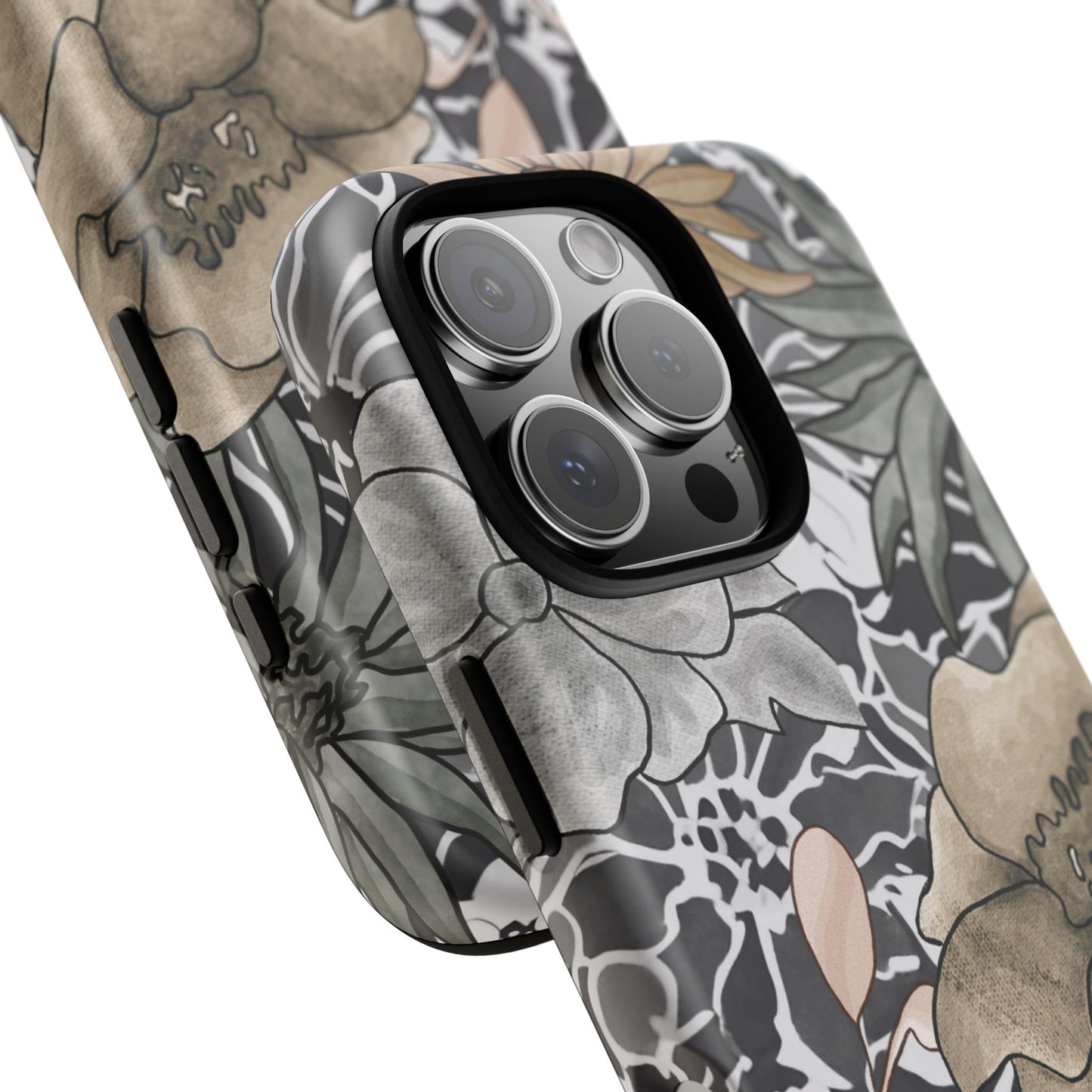 Funda rígida para iPhone (mate) con diseño floral rústico