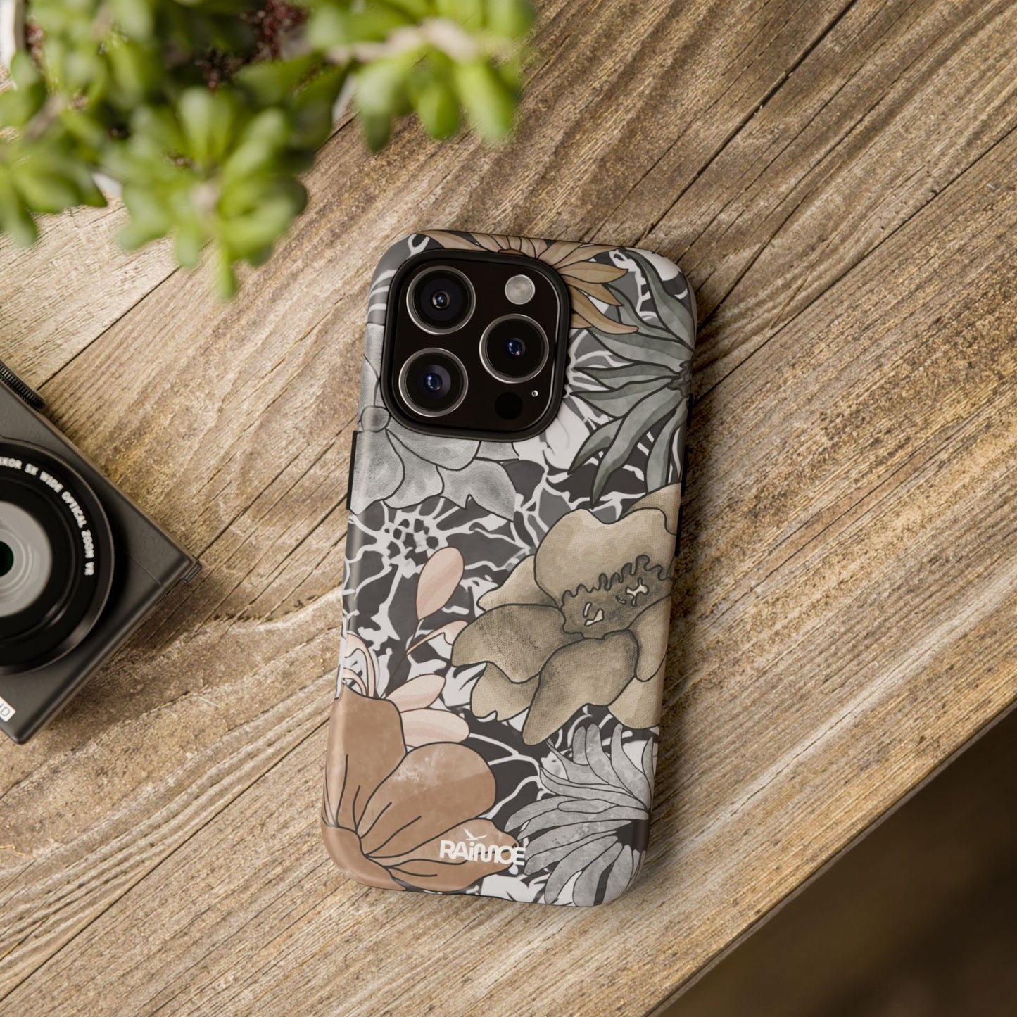 Funda rígida para iPhone (mate) con diseño floral rústico