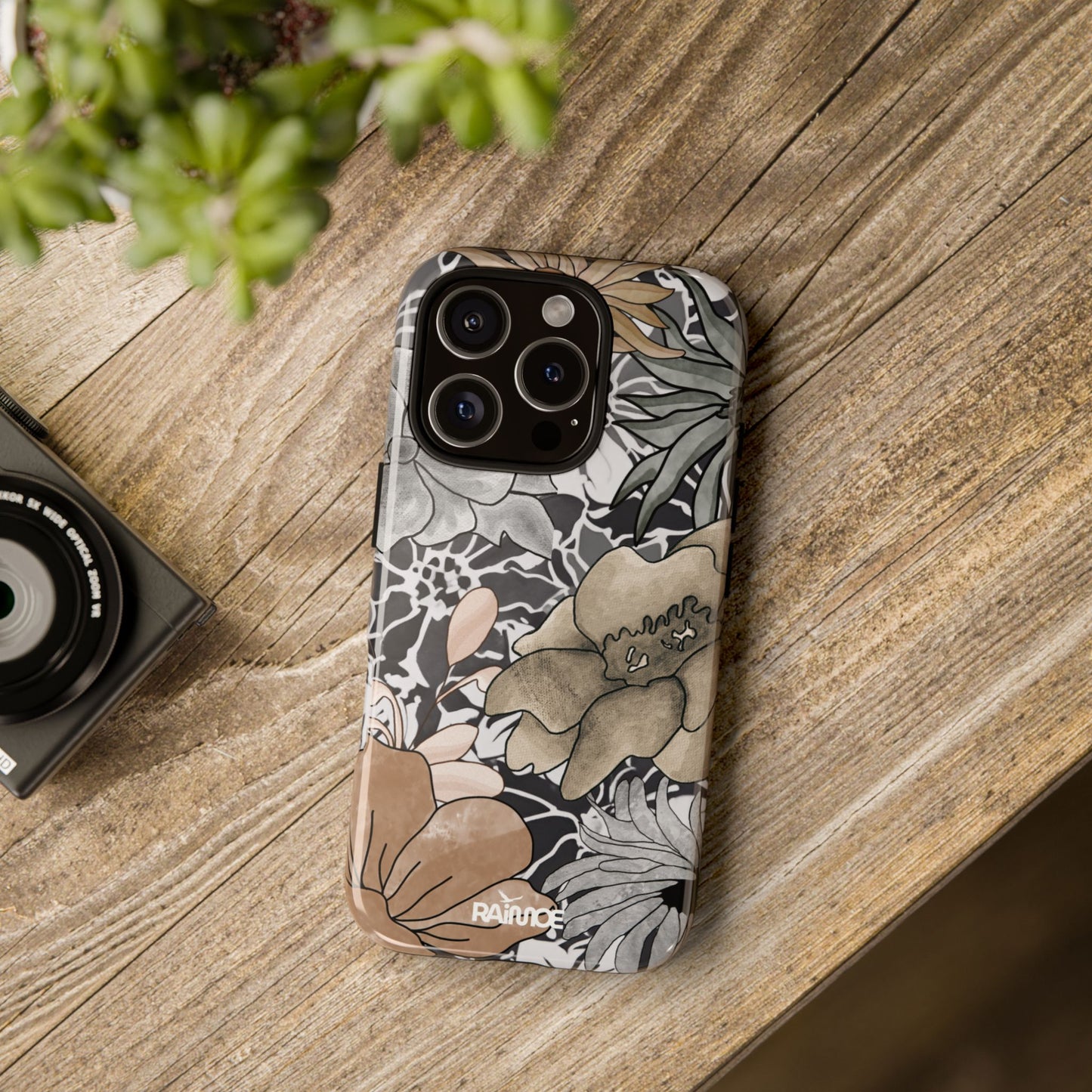 ラスティックフローラル - iPhone タフケース (光沢)