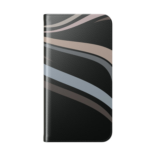 Funda con tapa para iPhone con líneas onduladas