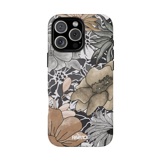 Funda rígida para iPhone (mate) con diseño floral rústico