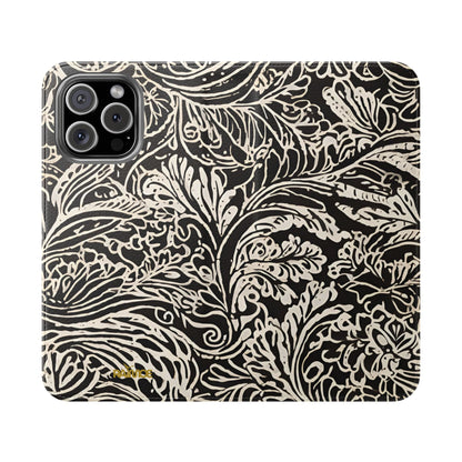 Funda con tapa para iPhone con diseño de hoja