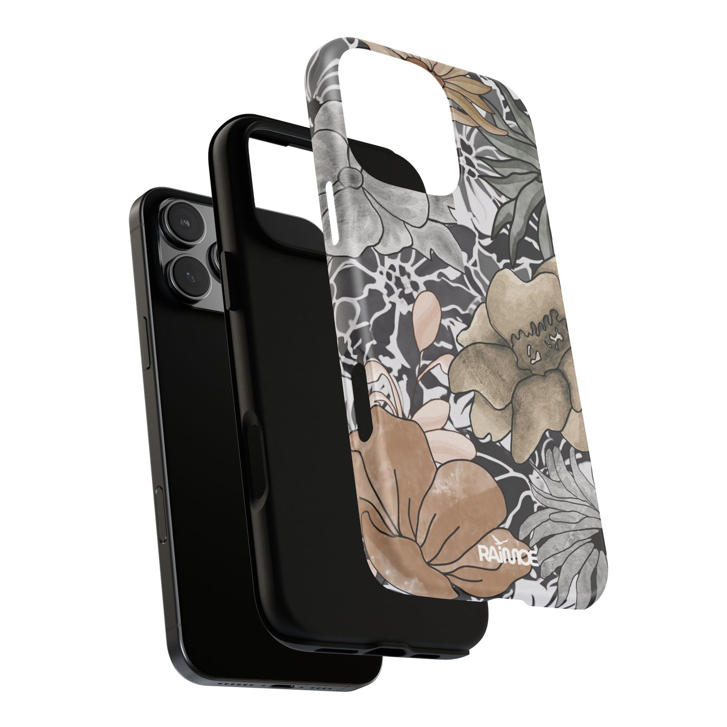Funda rígida para iPhone (mate) con diseño floral rústico