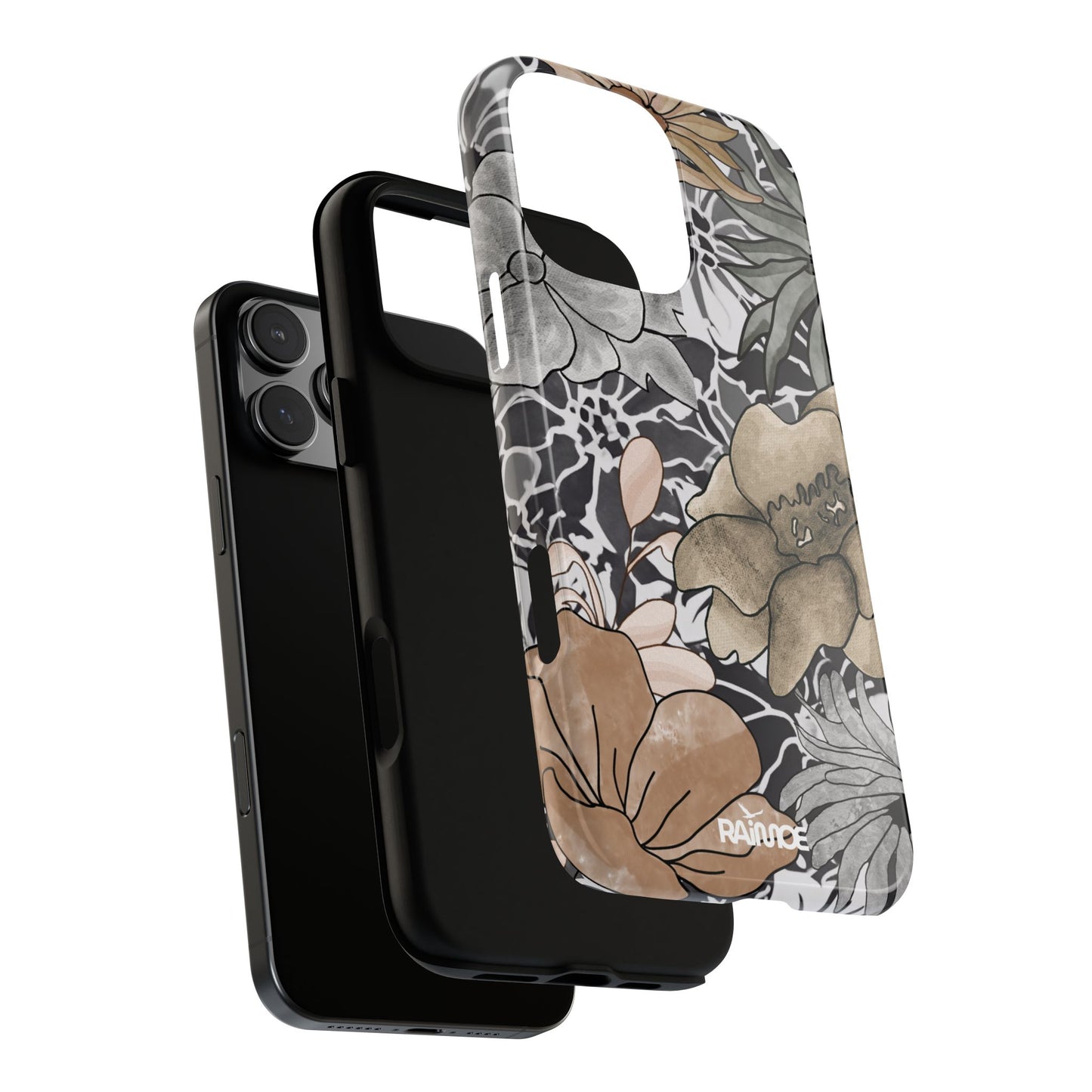 ラスティックフローラル - iPhone タフケース (光沢)