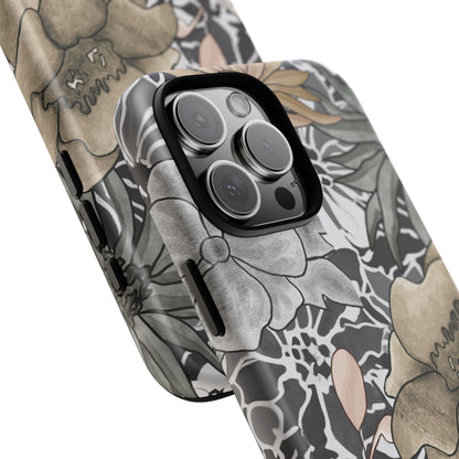 Funda rígida para iPhone (mate) con diseño floral rústico