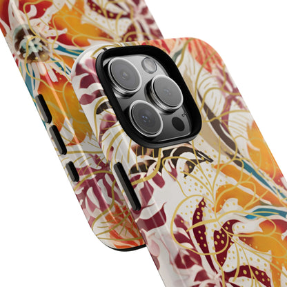 Auburn Floral - Funda resistente para iPhone (brillante)