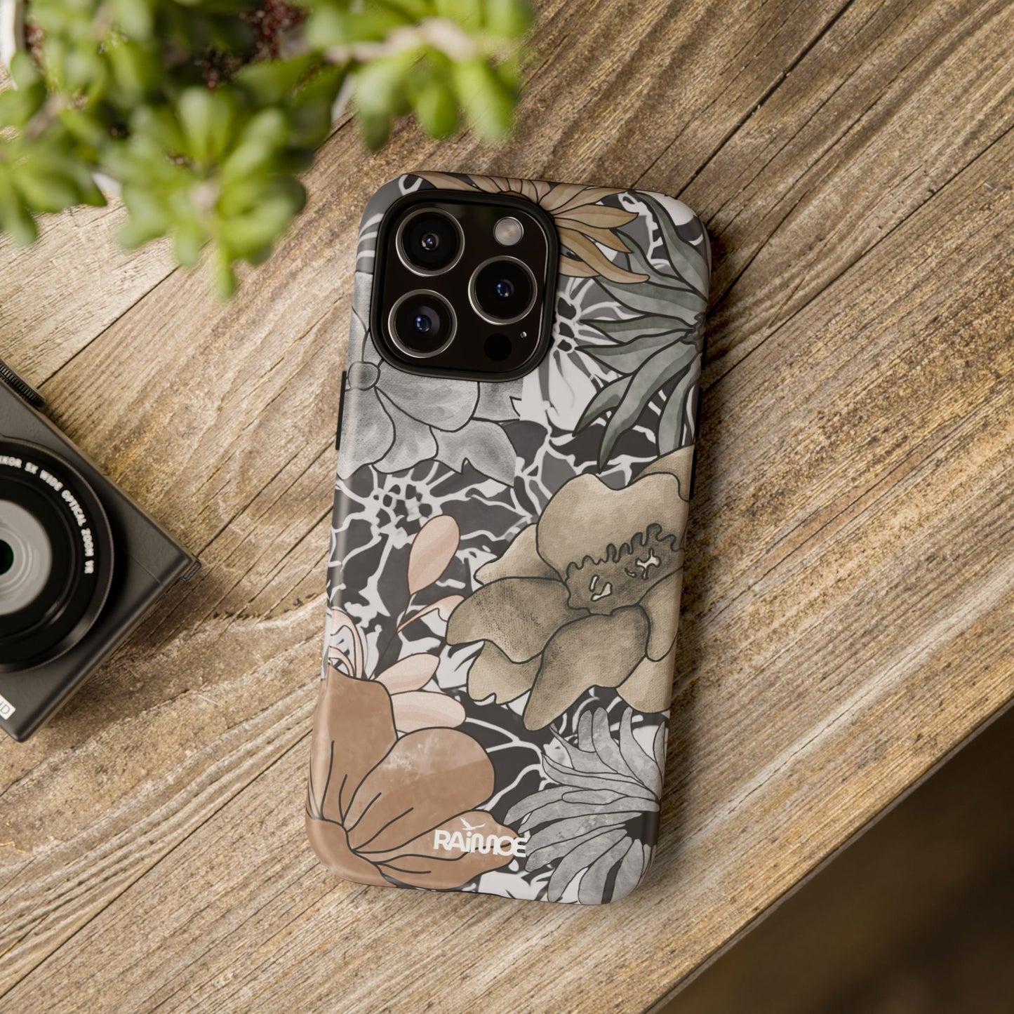 Funda rígida para iPhone (mate) con diseño floral rústico