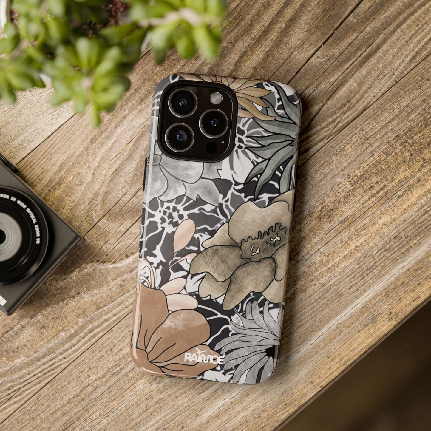 ラスティックフローラル - iPhone タフケース (光沢)