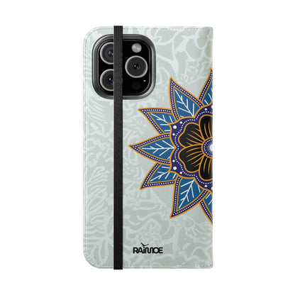 Blue Bloom - Funda con tapa para iPhone